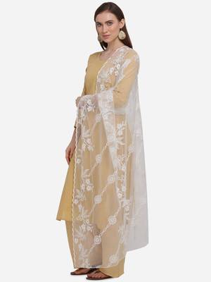 White Net Embroidered Dupatta 3