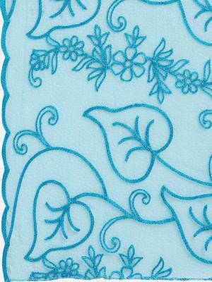 Sky Blue Net Embroidered Dupatta 4
