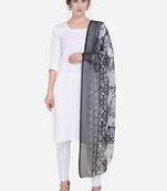 Black & White Chiffon Printed Dupatta