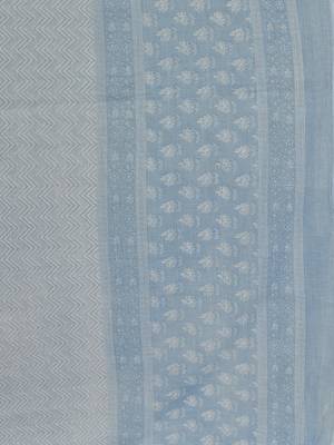 Vbuyz Women's Sky Blue Embroidered Cotton Straight Stiched Kurta Pant With Dupatta Set 10