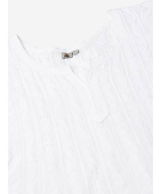 Cotton White Embroidered Chikankari Quarter Sleeve Stitched  Women Short Kurti 5