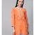 Hand Embroidered Orange Cotton Lucknow Chikankari Short Top