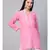 Cotton Pink Embroidered Chikankari Quarter Sleeve Stitched  Women Short Kurti