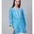 Cotton Blue Embroidered Chikankari Quarter Sleeve Stitched Women Short Kurti