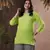 Hand Embroidered Green Cotton Chikankari Quarter Sleeve Stitched Women Short Kurti