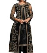 Black Colour Embroidered Work Net Salwar Suit