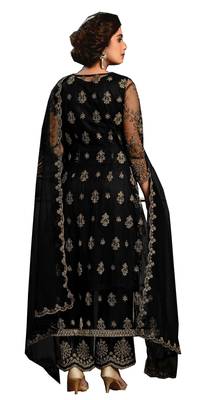 Black Colour Embroidered Work Net Salwar Suit 2