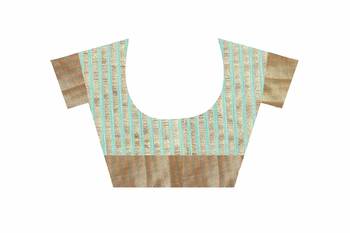 olive Cotton woven saree with blouse 5