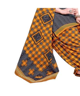 Gray Printed Cotton top & bottom With dupatta 4
