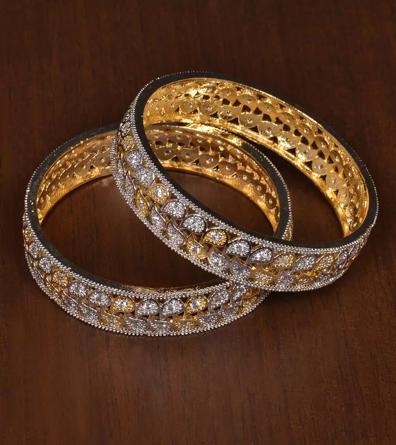 Designer CZ Embellished American Diamond Bangles BD444