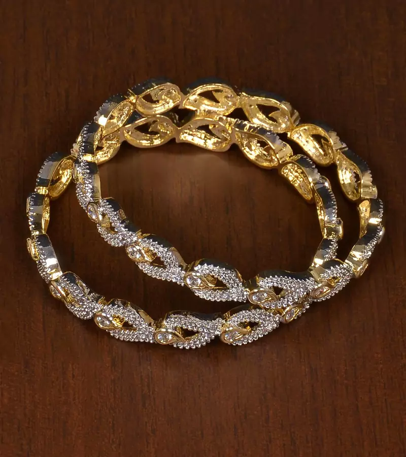Designer CZ Embellished American Diamond Bangles BD446