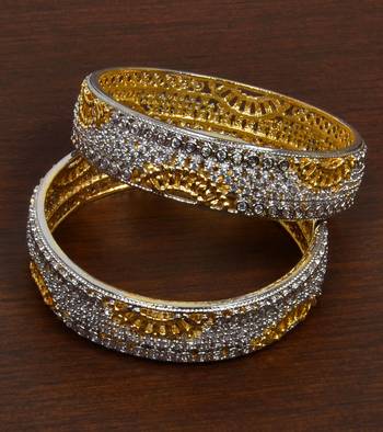 Designer CZ Embellished American Diamond Bangles BD448 1
