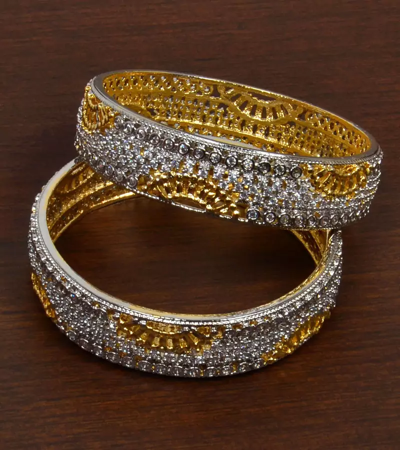 Designer CZ Embellished American Diamond Bangles BD448