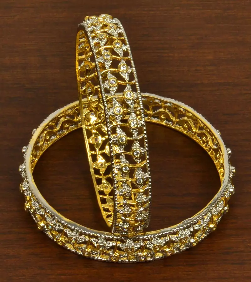 Designer CZ Embellished American Diamond Bangles BD450