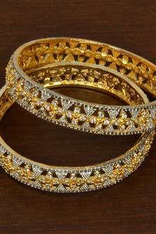 Designer CZ Embellished American Diamond Bangles BD451