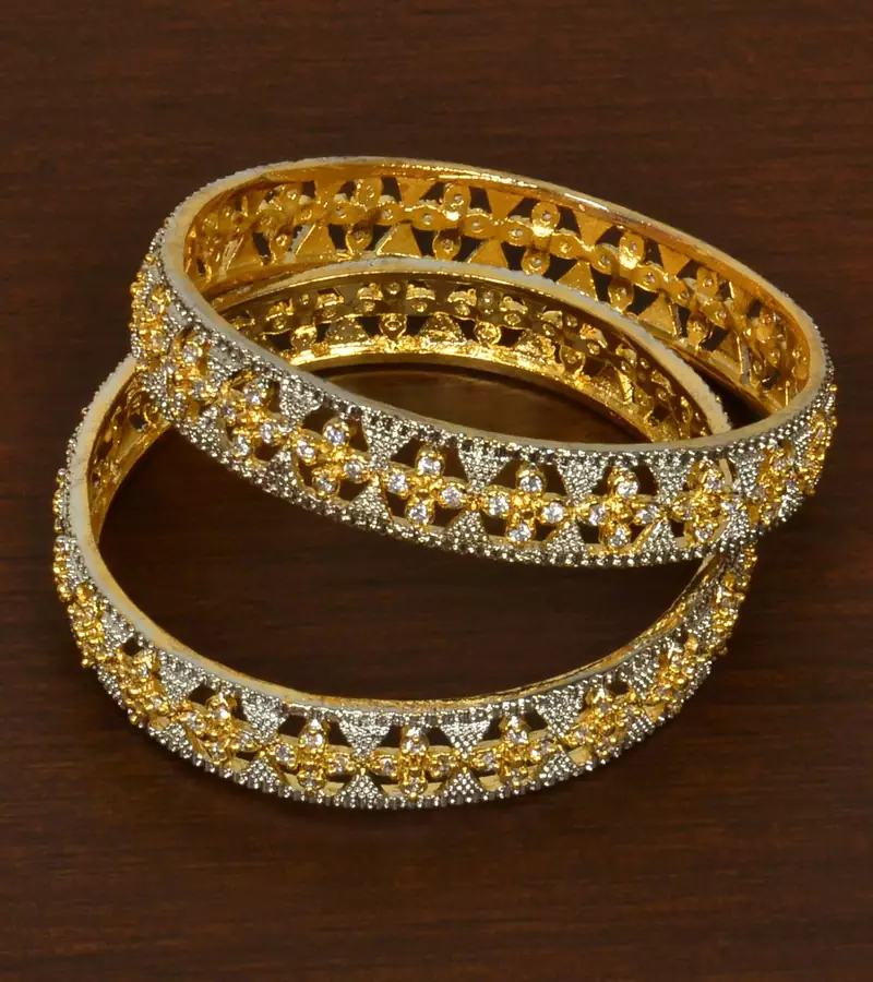 Designer CZ Embellished American Diamond Bangles BD451