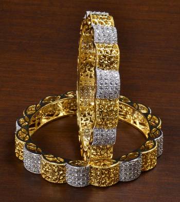 Designer CZ Embellished American Diamond Bangles BD452 1