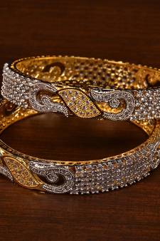 Designer CZ Embellished American Diamond Bangles BD453