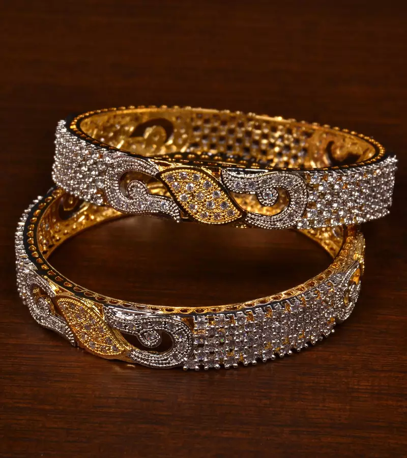 Designer CZ Embellished American Diamond Bangles BD453