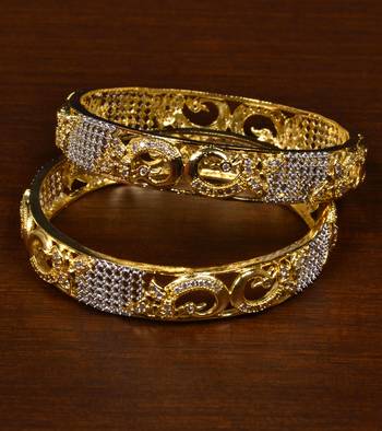 Designer CZ Embellished American Diamond Bangles BD454 1