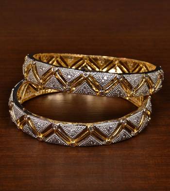 Designer CZ Embellished American Diamond Bangles BD455 1
