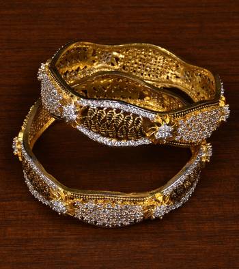 Designer CZ Embellished American Diamond Bangles BD456 1