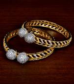 CZ Embellished Gold and Silver Plated American Diamond Bangles BD458