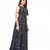 Navy-blue floral printed Gown
