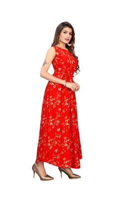 Red floral printed Gown 2