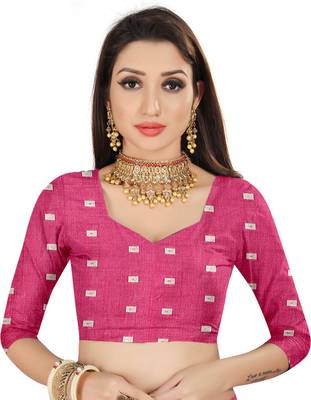Cream Cotton woven saree with blouse 5