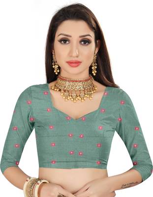 Pink Cotton woven saree with blouse 5