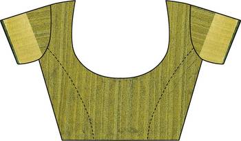 olive woven silk blend saree with blouse 4