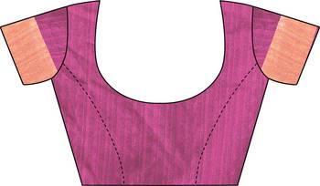 Purple woven silk blend saree with blouse 5