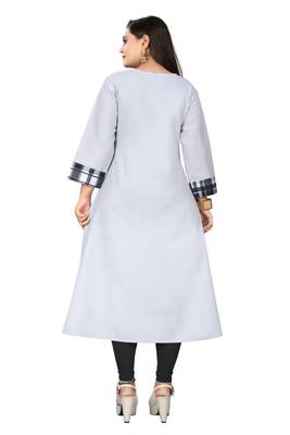 Grey printed cotton kurti 4