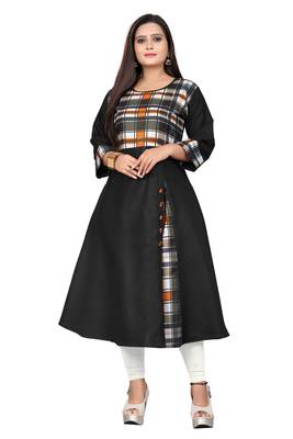Black printed cotton kurti 1
