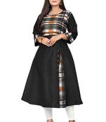 Black printed cotton kurti