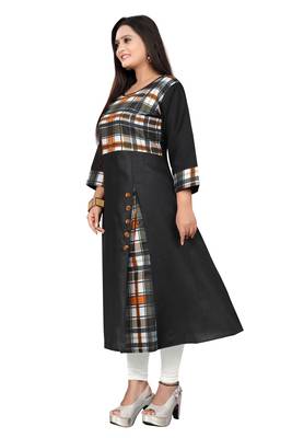 Black printed cotton kurti 2