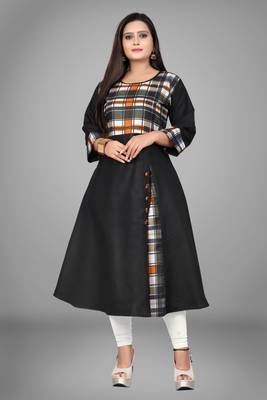 Black printed cotton kurti 4