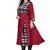 Maroon printed cotton kurti
