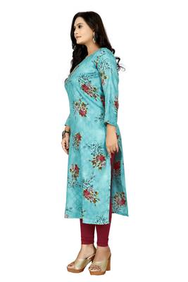 Blue printed cotton kurti 2
