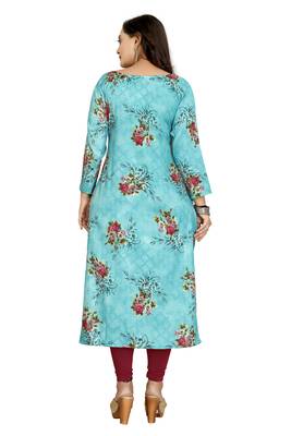 Blue printed cotton kurti 3