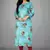 Blue printed cotton kurti
