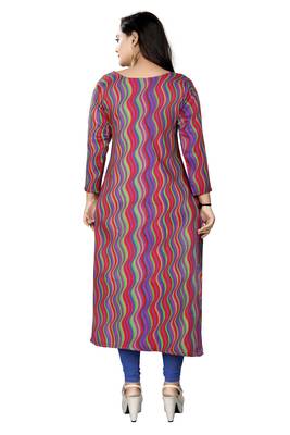Pink printed cotton kurti 3