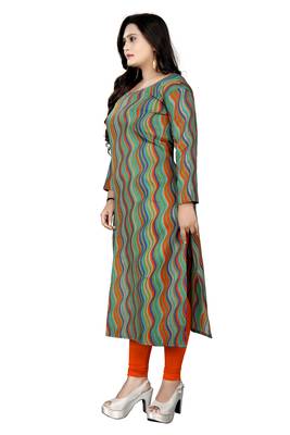 Green printed cotton kurti 2