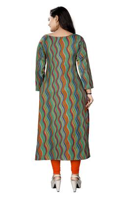 Green printed cotton kurti 3