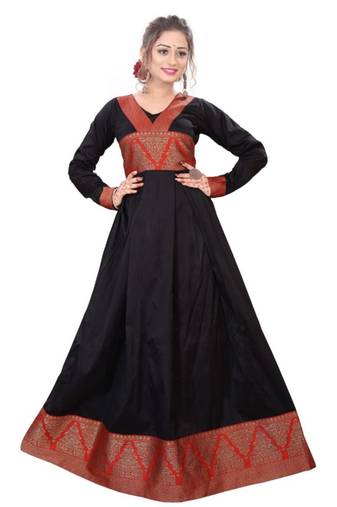 Black plain rayon kurtas-and-kurtis