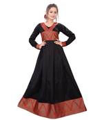 Black plain rayon kurtas-and-kurtis