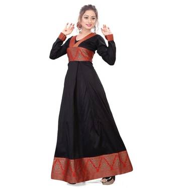 Black plain rayon kurtas-and-kurtis 2