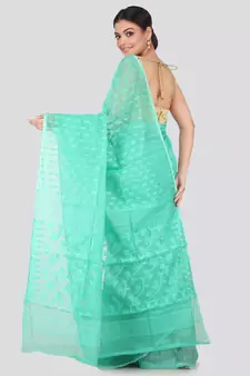 Green Pure Cotton Hand Woven Saree Without Blouse
