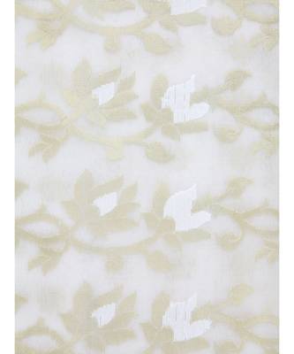 White Silk Blend Hand Woven Saree Without Blouse 4